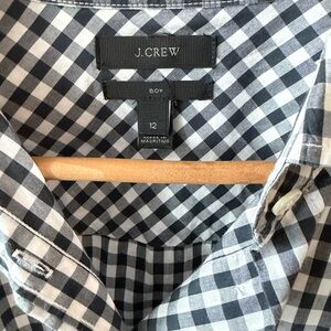 J. Crew Gingham Black and White Shirt